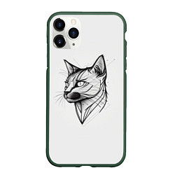 Чехол iPhone 11 Pro матовый Арт белая кошка