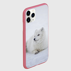 Чехол iPhone 11 Pro матовый Полярная лисичка, цвет: 3D-малиновый — фото 2