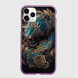 Чехол iPhone 11 Pro матовый Тигр Irezumi
