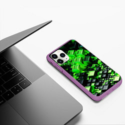 Чехол iPhone 11 Pro матовый Броня крипера из майнкрафт, цвет: 3D-фиолетовый — фото 2