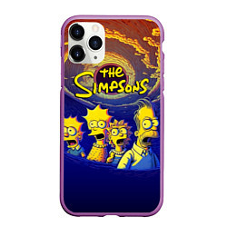 Чехол iPhone 11 Pro матовый Черная дыра и Симпсоны, цвет: 3D-фиолетовый