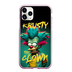 Чехол iPhone 11 Pro матовый Клоун Красти из Симпсонов, цвет: 3D-розовый