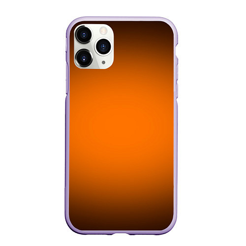 Чехол iPhone 11 Pro матовый Кислотный оранжевый с градиентом / 3D-Светло-сиреневый – фото 1