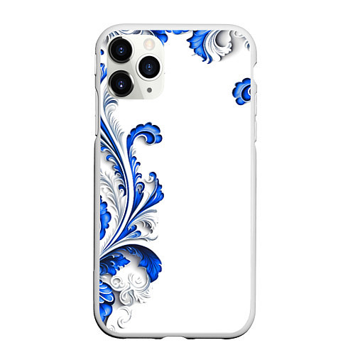 Чехол iPhone 11 Pro матовый Русские узоры / 3D-Белый – фото 1