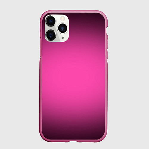 Чехол iPhone 11 Pro матовый Кислотный розовый с градиентом / 3D-Малиновый – фото 1