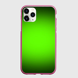 Чехол iPhone 11 Pro матовый Кислотный зеленый с градиентом, цвет: 3D-малиновый