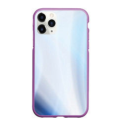 Чехол iPhone 11 Pro матовый Светлые синие и голубые волны, цвет: 3D-фиолетовый