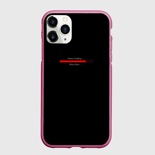 Чехол iPhone 11 Pro матовый Надпись Future loading / 3D-Малиновый – фото 1