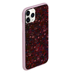 Чехол iPhone 11 Pro матовый Черепа черепки, цвет: 3D-розовый — фото 2