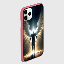 Чехол iPhone 11 Pro матовый Парящий мужчина ангел, цвет: 3D-малиновый — фото 2