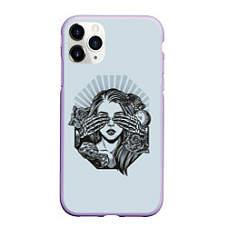 Чехол iPhone 11 Pro матовый Концепция татуировки цикано, цвет: 3D-светло-сиреневый
