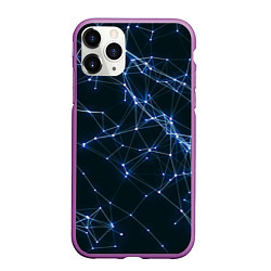 Чехол iPhone 11 Pro матовый Нейросети абстракция, цвет: 3D-фиолетовый