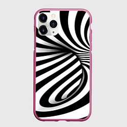 Чехол iPhone 11 Pro матовый Оптические иллюзии зебра, цвет: 3D-малиновый