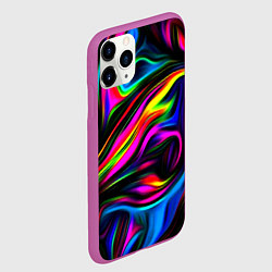 Чехол iPhone 11 Pro матовый Неон кистью краски, цвет: 3D-фиолетовый — фото 2