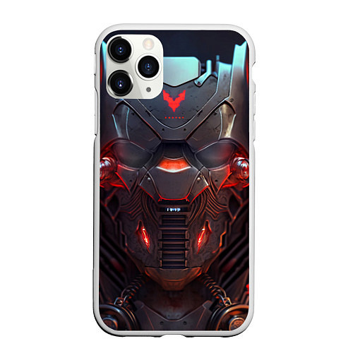 Чехол iPhone 11 Pro матовый Панцирь киборга / 3D-Белый – фото 1