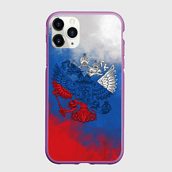 Чехол iPhone 11 Pro матовый Триколор градиент