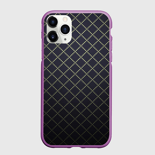 Чехол iPhone 11 Pro матовый Строгий ромбик / 3D-Фиолетовый – фото 1