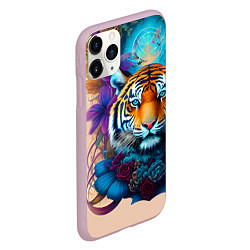 Чехол iPhone 11 Pro матовый Tiger tattoo - irezumi - art, цвет: 3D-розовый — фото 2