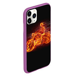 Чехол iPhone 11 Pro матовый Скорость байкера на максималках, цвет: 3D-фиолетовый — фото 2