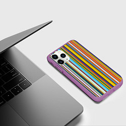 Чехол iPhone 11 Pro матовый Абстрактное множество разноцветных листов, цвет: 3D-фиолетовый — фото 2