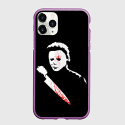 Чехол iPhone 11 Pro матовый Майкл Майерс, цвет: 3D-фиолетовый