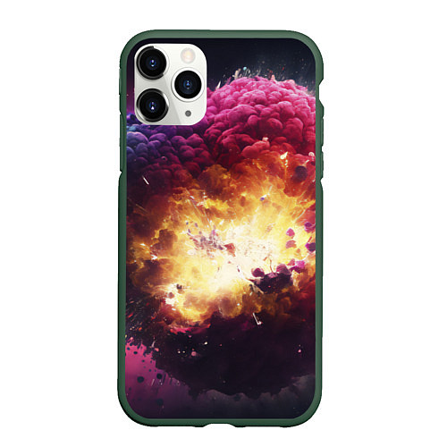 Чехол iPhone 11 Pro матовый Теория взрыва / 3D-Темно-зеленый – фото 1