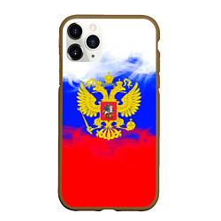Чехол iPhone 11 Pro матовый Russia флаг герб, цвет: 3D-коричневый