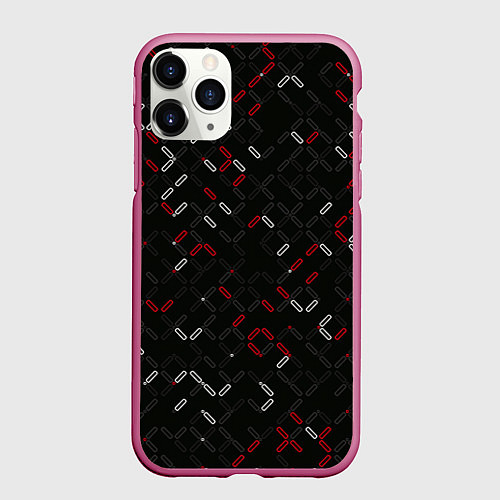 Чехол iPhone 11 Pro матовый Текстурный узор / 3D-Малиновый – фото 1