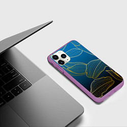 Чехол iPhone 11 Pro матовый Vanguard floral pattern, цвет: 3D-фиолетовый — фото 2