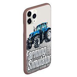Чехол iPhone 11 Pro матовый Синий трактор, цвет: 3D-коричневый — фото 2