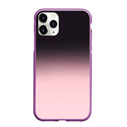Чехол iPhone 11 Pro матовый Градиент: от черного к розовому, цвет: 3D-фиолетовый