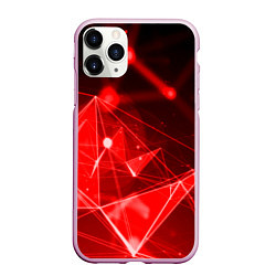 Чехол iPhone 11 Pro матовый Абстрактные красные лучи