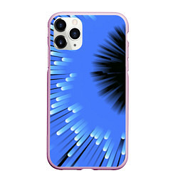 Чехол iPhone 11 Pro матовый Чёрная дыра - неон - авангард, цвет: 3D-розовый