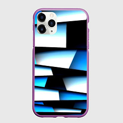 Чехол iPhone 11 Pro матовый Решетка из линий и полос, цвет: 3D-фиолетовый