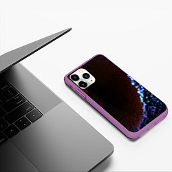 Чехол iPhone 11 Pro матовый Неоновый абстрактный свет, цвет: 3D-фиолетовый — фото 2