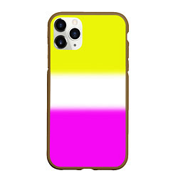 Чехол iPhone 11 Pro матовый Трехцветный размытый фон, цвет: 3D-коричневый
