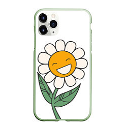 Чехол iPhone 11 Pro матовый Весёлый цветок ромашка