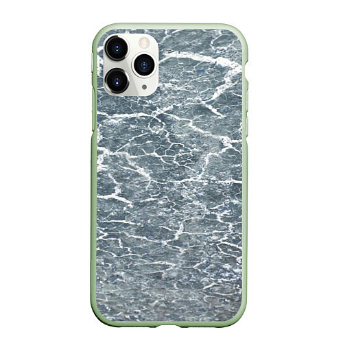 Чехол iPhone 11 Pro матовый Белая молния / 3D-Салатовый – фото 1