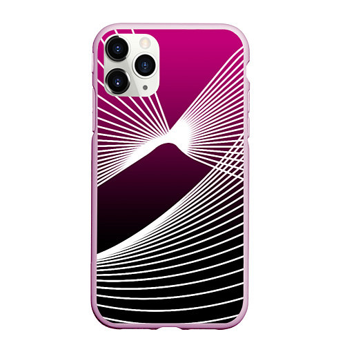 Чехол iPhone 11 Pro матовый Авангардная растровая композиция / 3D-Розовый – фото 1