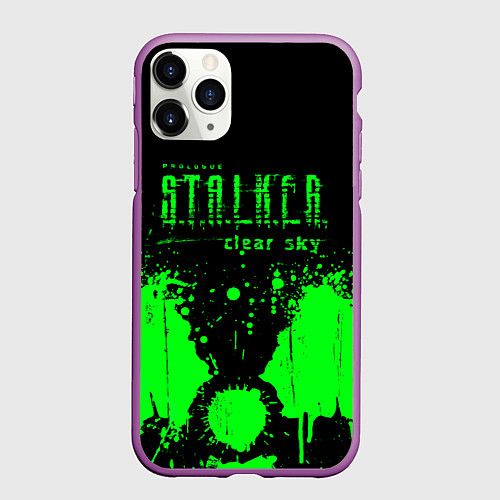 Чехол iPhone 11 Pro матовый Stalker clear sky radiation / 3D-Фиолетовый – фото 1