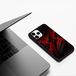 Чехол iPhone 11 Pro матовый Red vortex pattern, цвет: 3D-черный — фото 2