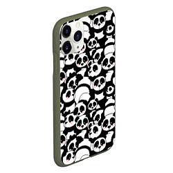 Чехол iPhone 11 Pro матовый Чёрно-белые панды, цвет: 3D-темно-зеленый — фото 2