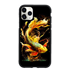 Чехол iPhone 11 Pro матовый Рыба пламенный дракон, цвет: 3D-черный