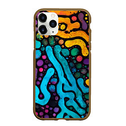 Чехол iPhone 11 Pro матовый Цветные микроорганизмы, цвет: 3D-коричневый