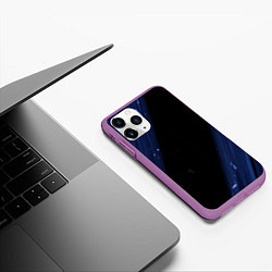 Чехол iPhone 11 Pro матовый Текстура красок, цвет: 3D-фиолетовый — фото 2