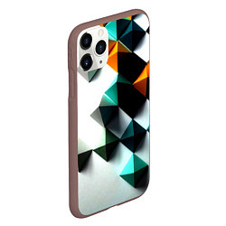 Чехол iPhone 11 Pro матовый Кубики текстура, цвет: 3D-коричневый — фото 2