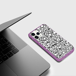 Чехол iPhone 11 Pro матовый Baracota Stickers, цвет: 3D-фиолетовый — фото 2