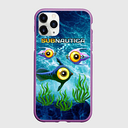 Чехол iPhone 11 Pro матовый Subnautica, цвет: 3D-фиолетовый