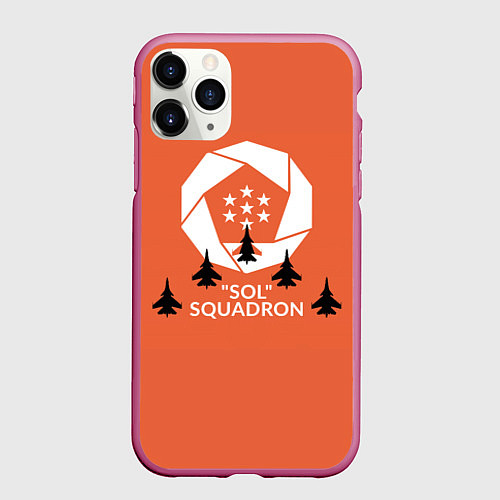 Чехол iPhone 11 Pro матовый SOL Squadron / 3D-Малиновый – фото 1