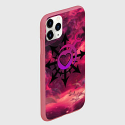 Чехол iPhone 11 Pro матовый Метка хаоса Слаанеш, цвет: 3D-малиновый — фото 2